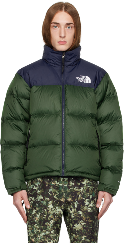 The North Face Green & Navy 1996 Retro Nuptse Down Jacket In Oas Pine Needle/summ