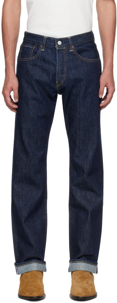 Shop Re/done Indigo 50s Straight Jeans In Rinse Wash