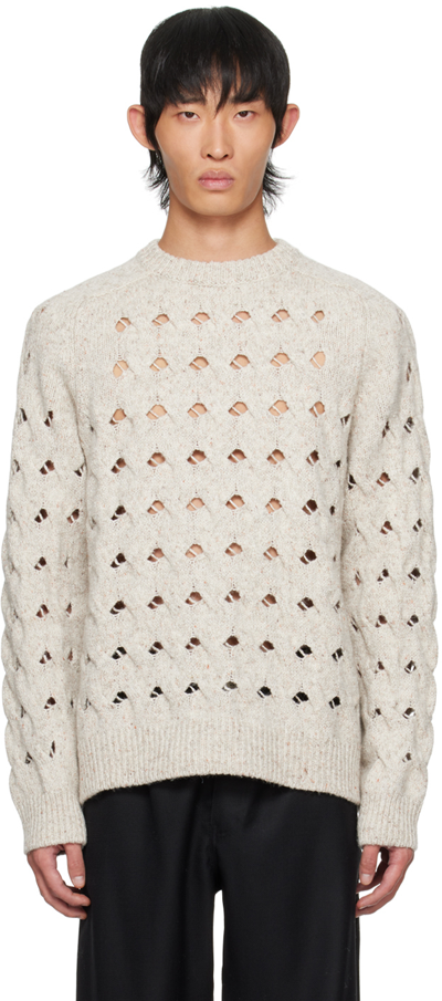 Shop Soulland Beige Esrum Sweater In Ecru