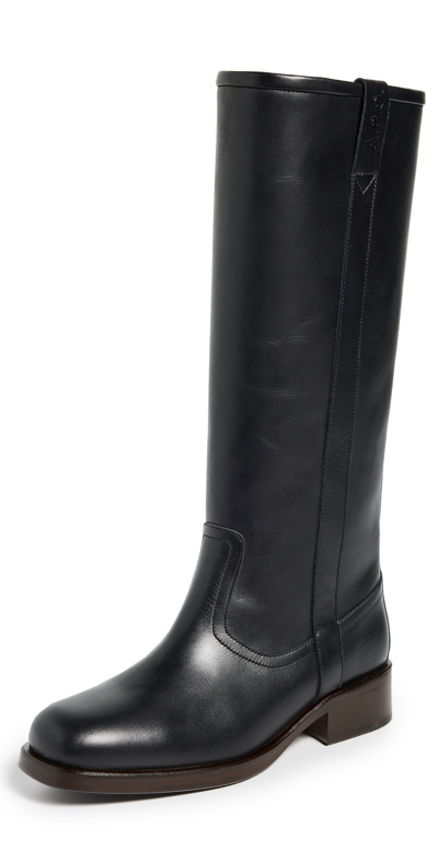 Shop Apc A. P.c. Bottes Camarguaise Heloise Boots Lzz Black