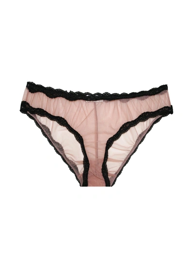 Fleur Du Mal Sheer Tulle Lace-trim Briefs In Petal