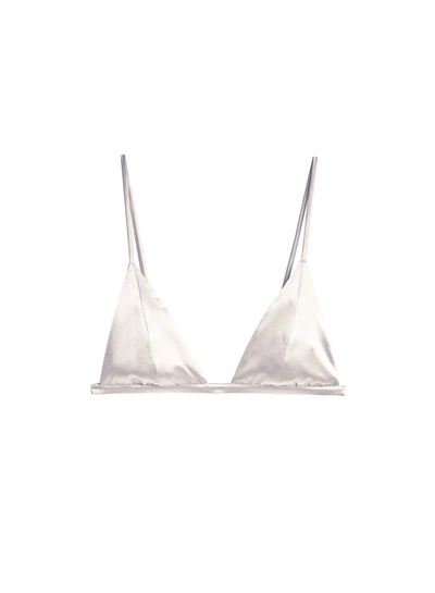 Fleur Du Mal Luxe Triangle Bra In Ivory
