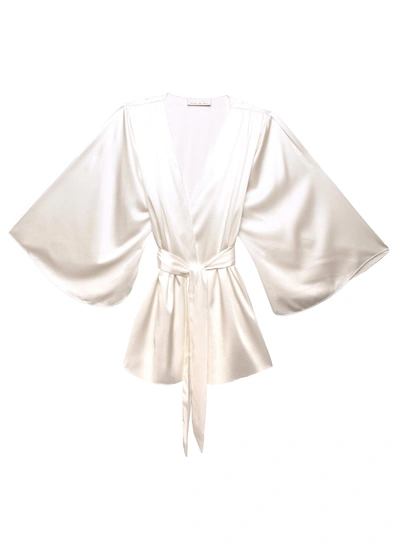 Shop Fleur Du Mal Angel Sleeve Robe In Creme
