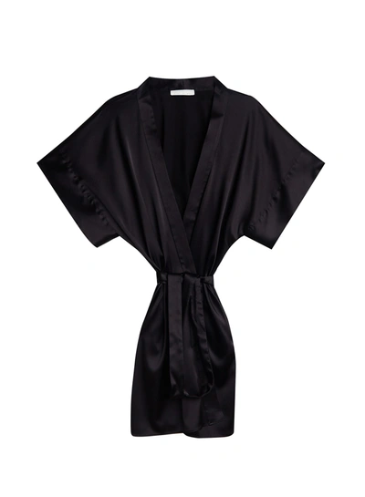 Shop Fleur Du Mal Short Sleeve Mini Robe In Black