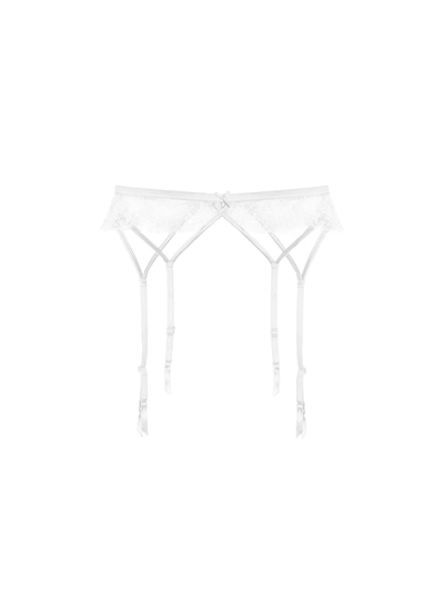 Fleur Du Mal White Gardenia Garter Belt In Ivory