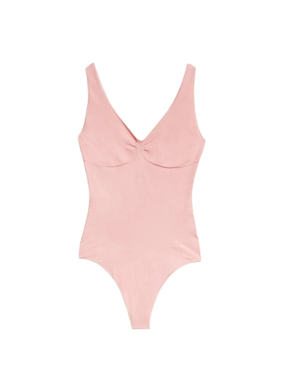 Shop Fleur Du Mal Le Body Control Bodysuit In Rose Pink