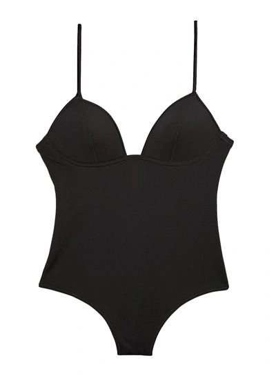 Fleur Du Mal Cupped Nonwire Bodysuit In Black