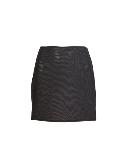 Shop Fleur Du Mal Mesh Mini Skirt In Black