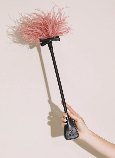 Shop Fleur Du Mal Feather Tickler & Riding Crop In Black