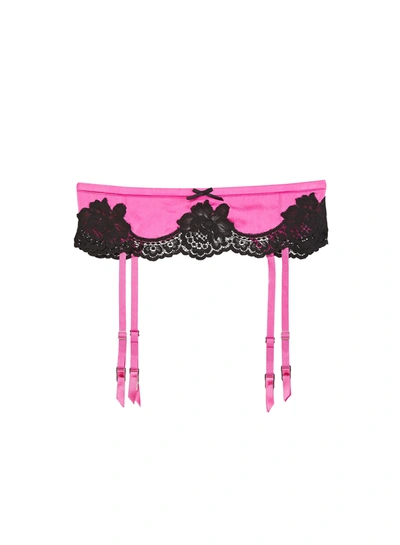 Shop Fleur Du Mal All About Eve Garter Belt In Some Like It Hot Pink