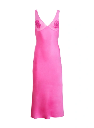Shop Fleur Du Mal Embellished Cutout Dress In Some Like It Hot Pink