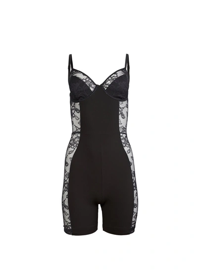 Shop Fleur Du Mal Short Catsuit In Black