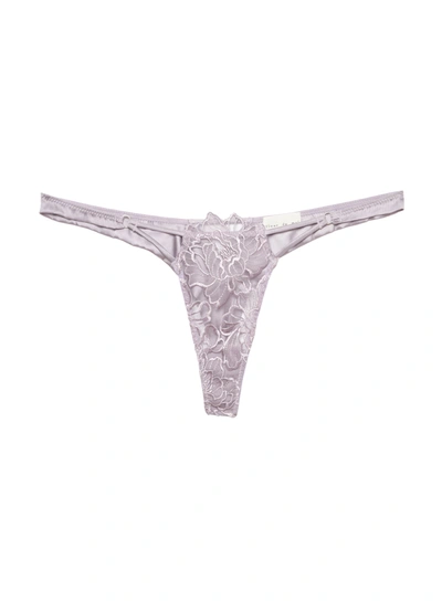Shop Fleur Du Mal Whitney Embroidery Thong In Thistle