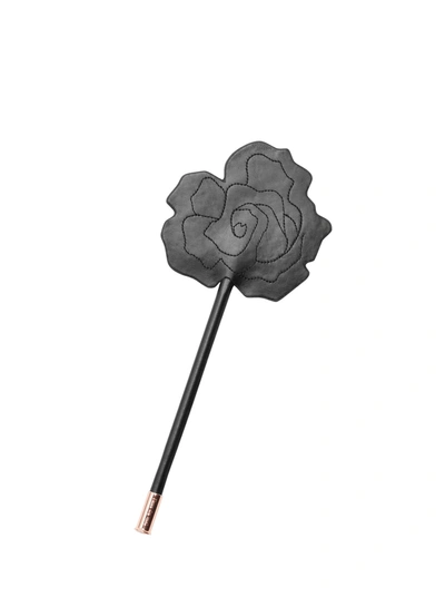 Shop Fleur Du Mal Leather Rose Shaped Paddle In Black