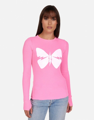 Shop Lauren Moshi X Mckinley X Lightning Butterfly In Neon Pink