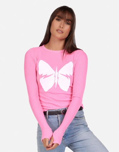 Shop Lauren Moshi X Mckinley X Lightning Butterfly In Neon Pink