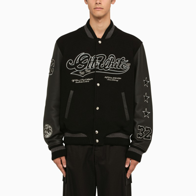 Shop Off-white ™ | Black Bomber Jacket With Patches