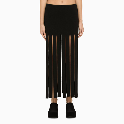 Shop Alanui | Black Wool Skirt With Fringes