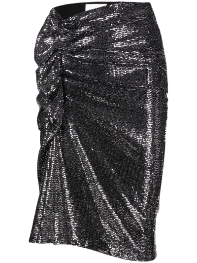 Shop Isabel Marant Étoile Dolene Rhinestone Miniskirt In Metallic
