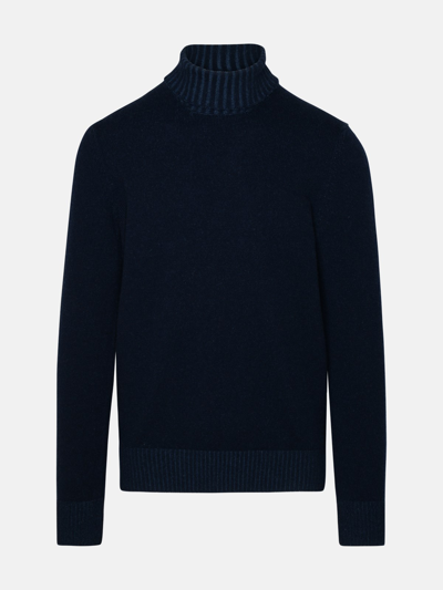 Shop Gran Sasso Blue Cashmere Turtleneck Sweater