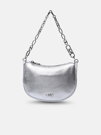 Shop Michael Michael Kors Silver Leather 'kendall' Bag