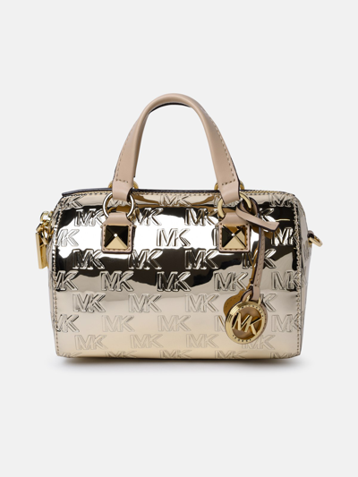Shop Michael Michael Kors Pale Gold 'grayson' Mini Bag In Leather