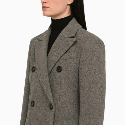 Shop Sportmax Double-breasted Coat In Grey