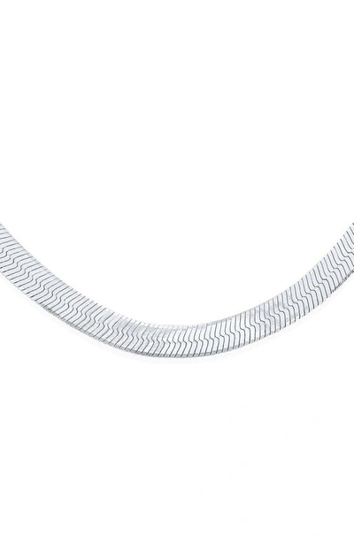 Bling Jewelry Herringbone Chain Necklace In Silver