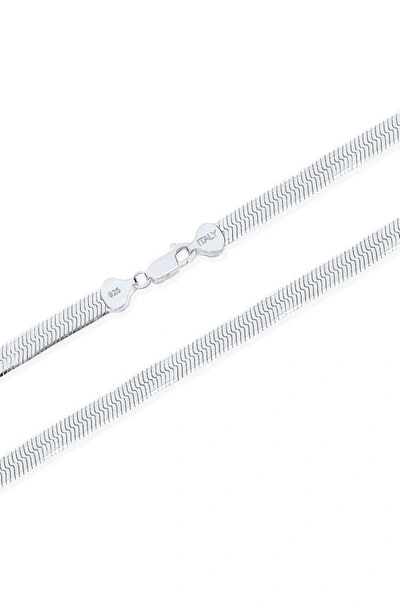 Bling Jewelry Herringbone Chain Necklace In Silver