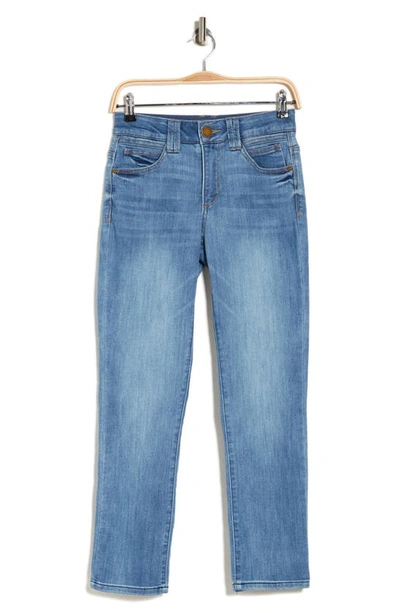 Shop Democracy Ab Technology High Waist Ankle Straight Leg Jeans In Mble-mid Blue