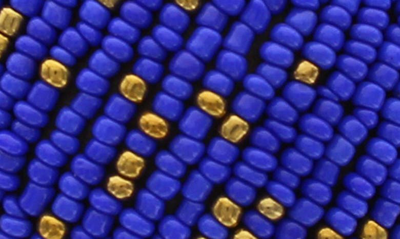 Olivia Welles Beaded Bangle Bracelet In Gold / Blue