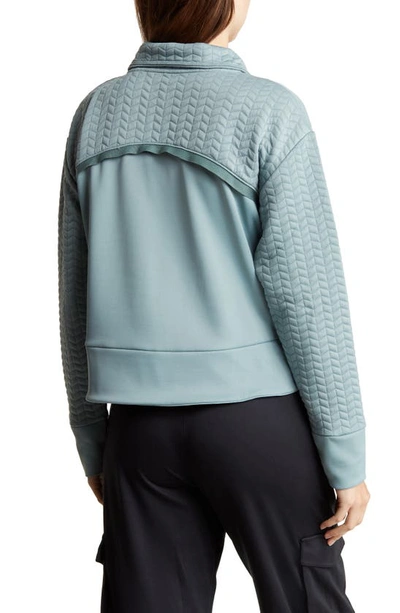 Shop Layer 8 Nor Easter Quilted Quarter Zip Pullover In Stormy Sea