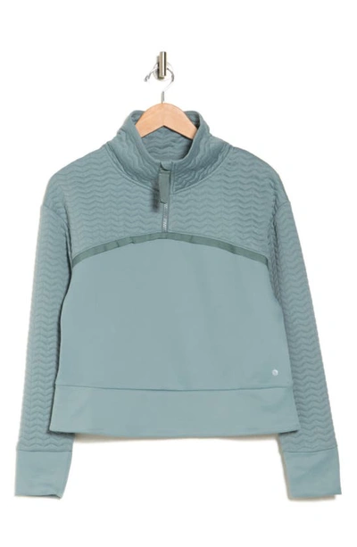 Shop Layer 8 Nor Easter Quilted Quarter Zip Pullover In Stormy Sea