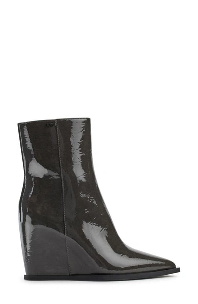 Dkny Iris Pointed Toe Wedge Bootie In Charcoal