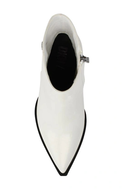 Dkny Iris Pointed Toe Wedge Bootie In White