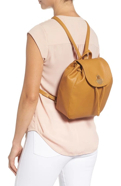Longchamp Cavalcade Leather Backpack - Beige In Natural