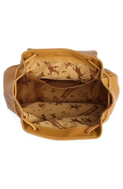 Longchamp Cavalcade Leather Backpack - Beige In Natural