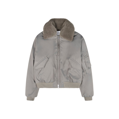 Shop Ami Alexandre Mattiussi Ami Paris Zipped Boxy Jacket In Grey