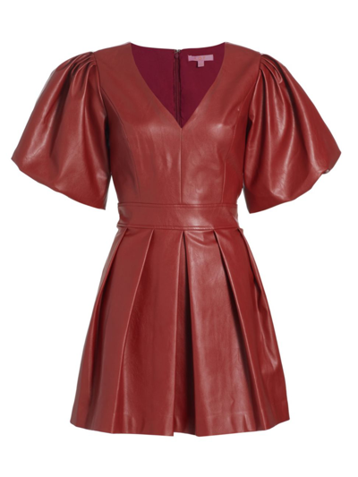 Shop Ldt Women's Alexis Faux Leather Minidress In Wine