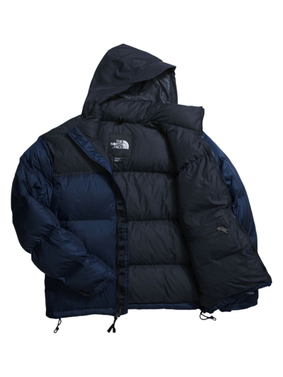 Shop The North Face Men's 1996 Retro Nuptse Hooded Down Jacket In Summit Navy