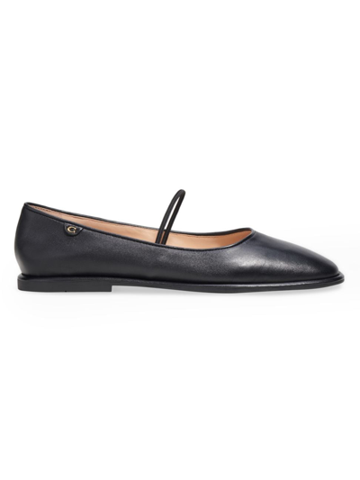 Shop Coach Women's Emilia Leather Mary Janes In Black