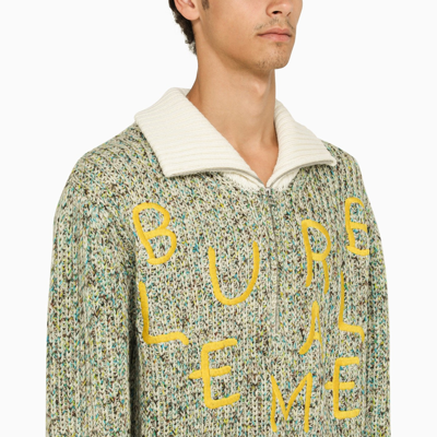 Shop Bluemarble Beige/green Melange Sweater