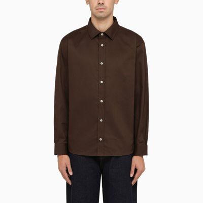 Shop Drôle De Monsieur Dark Brown Shirt With Print