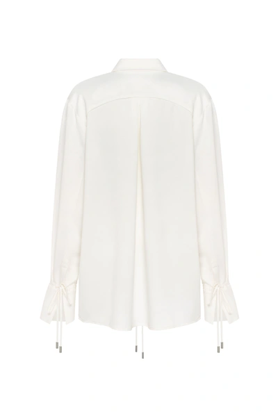 Shop Milla Elegant 3-piece Set With White Silk Blouse, White Mini Skirt, And Black Crepe Maxi Skirt, Xo Xo