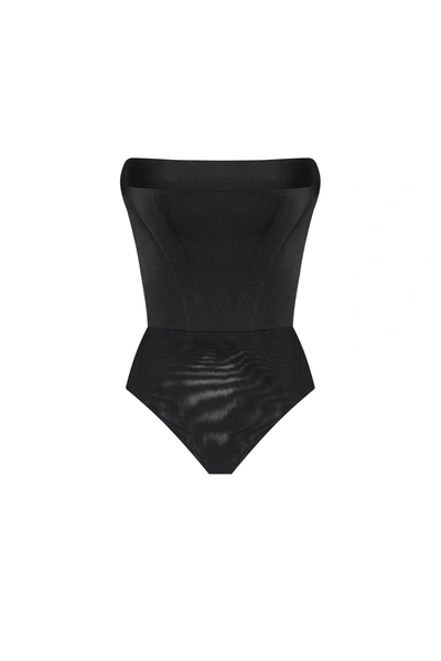 Milla Classy Black Bodysuit, Xo Xo In Black