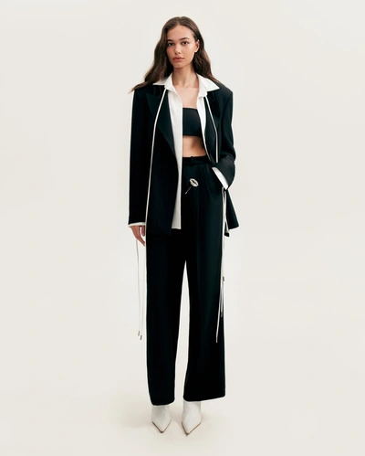 Milla High-rise Black Suit Pants, Xo Xo In Black