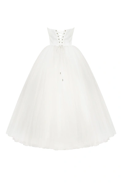 Shop Milla Spectacular Tulle Evening Co-ord Set With Statement Long Gloves, Xo Xo In White