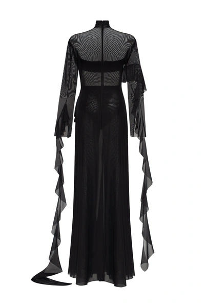 Milla Chic Sheer Co-ord Set In Black, Xo Xo In Black