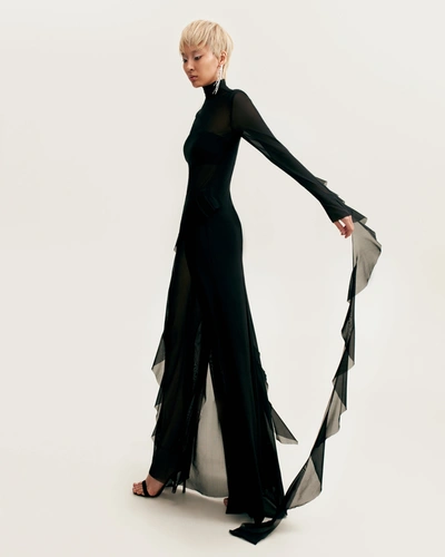 Milla Chic Sheer Co-ord Set In Black, Xo Xo In Black
