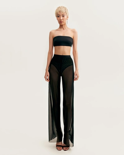 Milla Chic Sheer Co-ord Set In Black, Xo Xo In Black